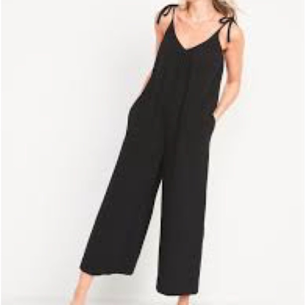 NEW Old Navy Tie Shoulder Crinkle Gauze Jumpsuit Romper